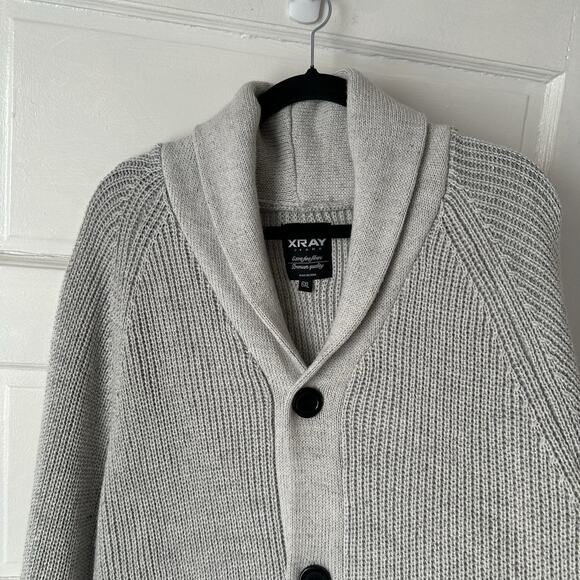 XRay Mens Button Front Cardigan Sweater Collared 6XL Gray Knit Classic NWOT - Picture 9 of 17
